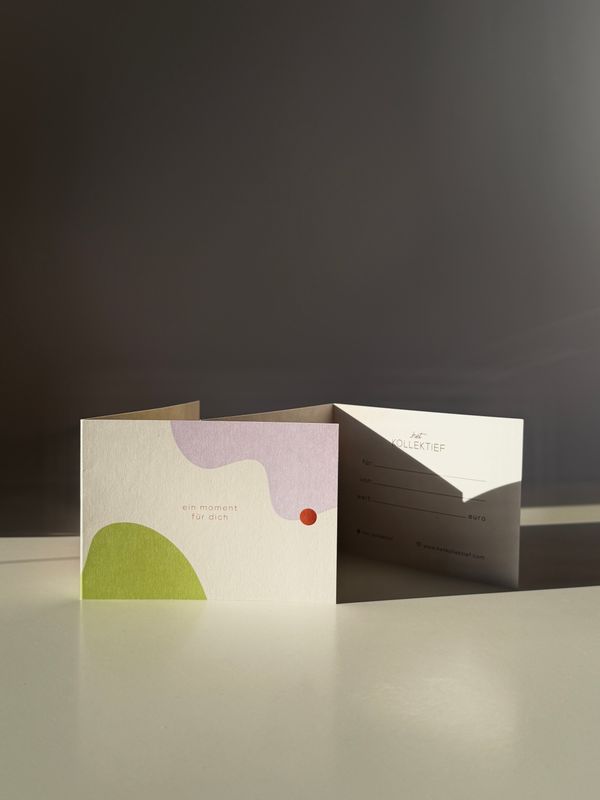 Gift Card Gutscheinkarte - lilac &amp; green - ein moment für dich