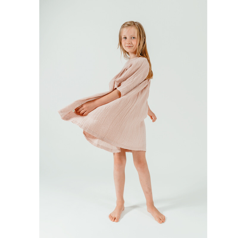 Selva Sauvage | LAST ONE in 4 yrs - Dress Emilia soft pink - organic cotton