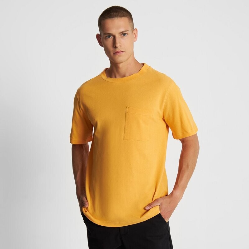 Dedicated | LAST ONE in L - T-Shirt Gustavsberg Mango - Organic cotton piqué