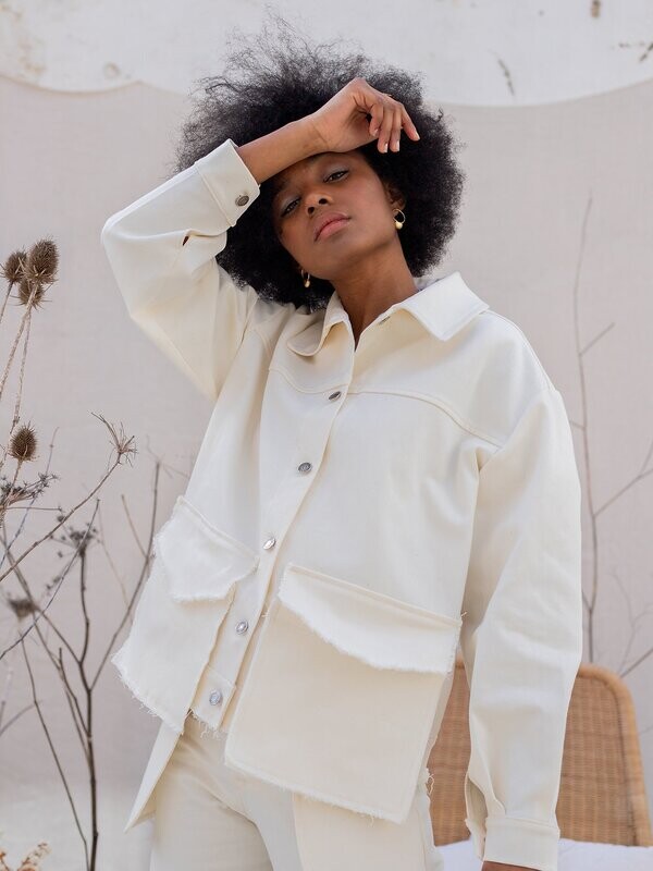 Benedita | LAST ONE in M/L - Denim Jacket undyed organic cotton - made in Portugal