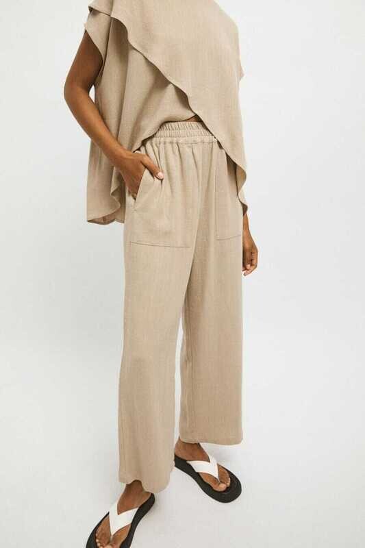 Rita Row | LAST ONE in XS - Tabita pants sand - Natural linen &amp; rayon - made in Portugal
