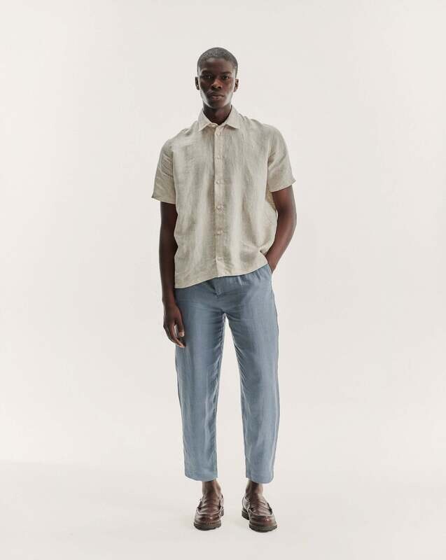Noyoco | LAST ONE in S - Rio natural linen Shirt - Unisex - 100% natural linen OEKO-TEX grown in France, woven in Belgium