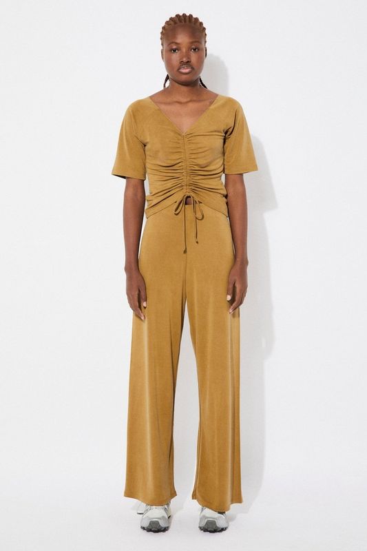 Rita Row | Pico pants cupro &amp; modal - yellow ochre - made in Portugal