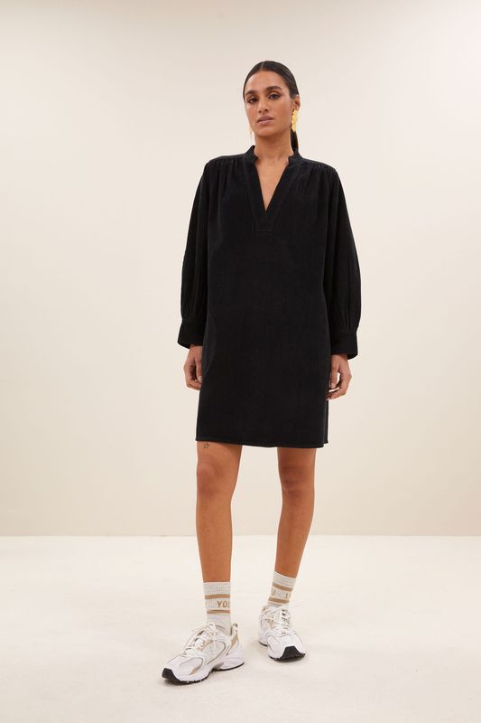 By-Bar | Jina cord dress - midnight - made in Portugal
