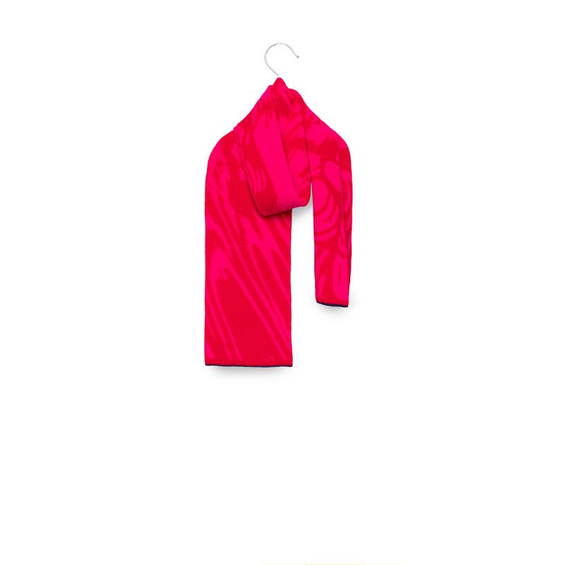 Wolvis | Azalea merino wool scarf mini 140 x 17cm - red and pink - made in Belgium