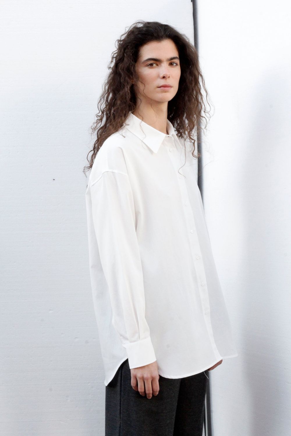 Black to grey | LAST TWO in S &amp; M - Cloud shirt white - tencel &amp; cotton - made in Barcelona