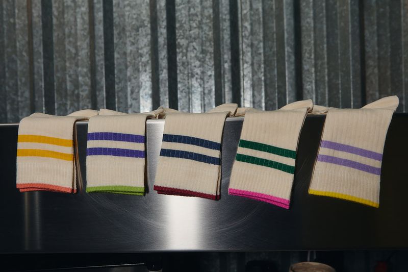 Jutelaune | Green stripe socks - GRS certified organic cotton