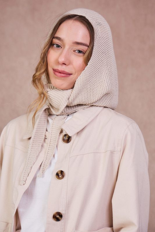 Calie Paris | Hooded scarf balaclava cream - merino &amp; cashmere wool - available in different colors