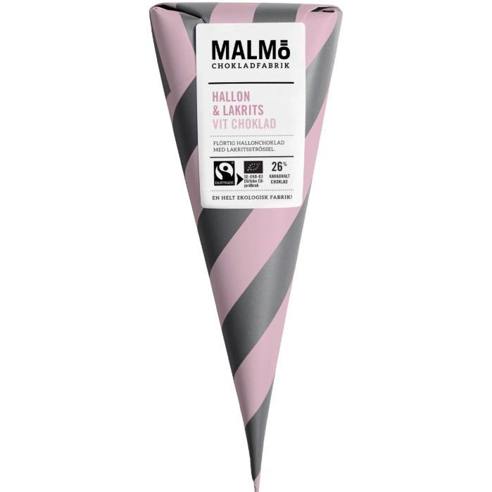 Malmö Chokladfabrik | Organic chocolate cone - licorice &amp; blueberry - fairtrade certified cocoa - different flavors available