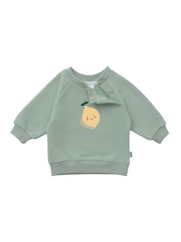 Liliput | LAST ONE in 74/80 - Green sweatshirt with lemon - organic cotton