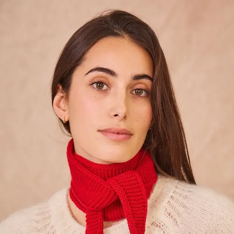 Calie Paris | Sophie scarf bright red - merino &amp; cashmere wool - available in different colors