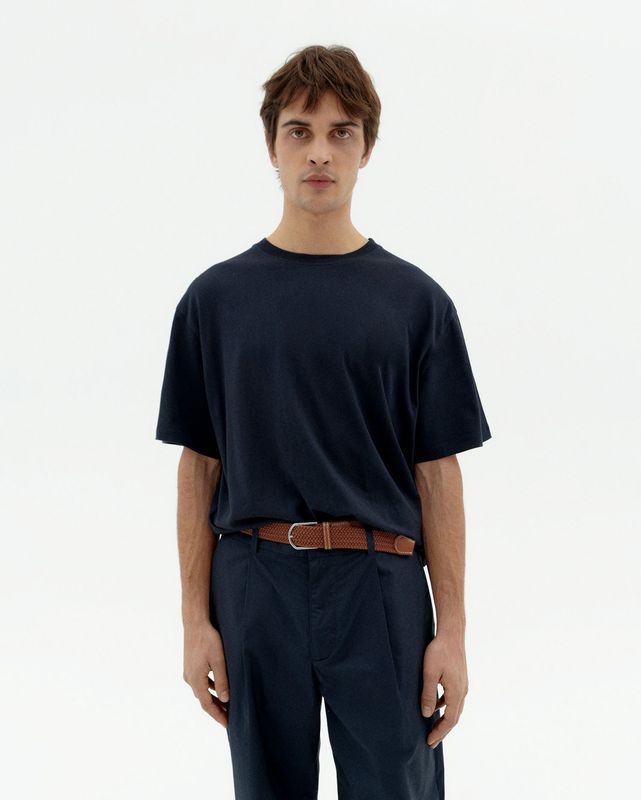 Thinking Mu | Navy basic T-Shirt - organic cotton
