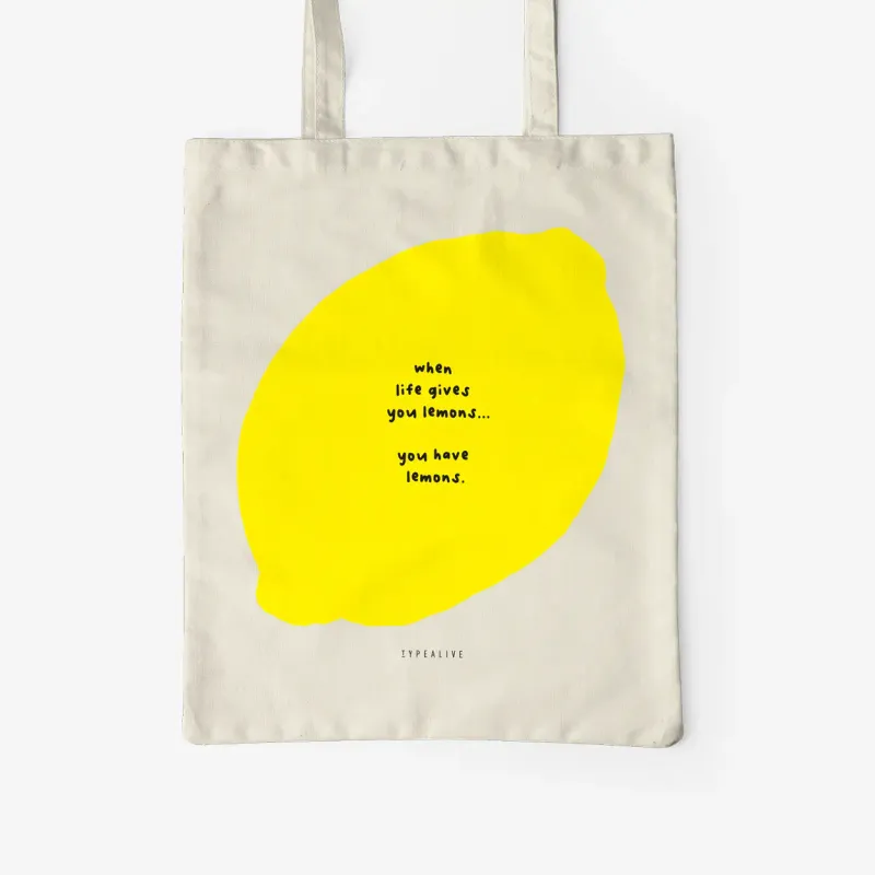 Typealive | Cotton Tote Bag - when life gives you lemons