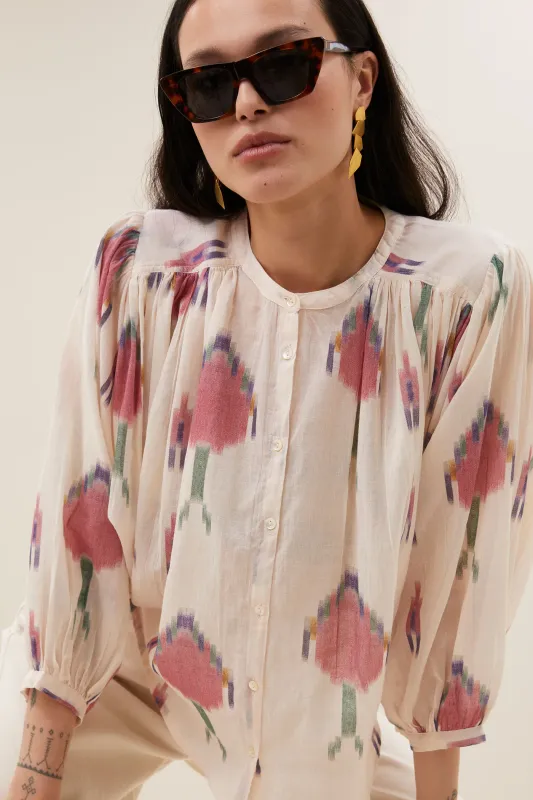 By-Bar | Becky ikat blouse - organic cotton