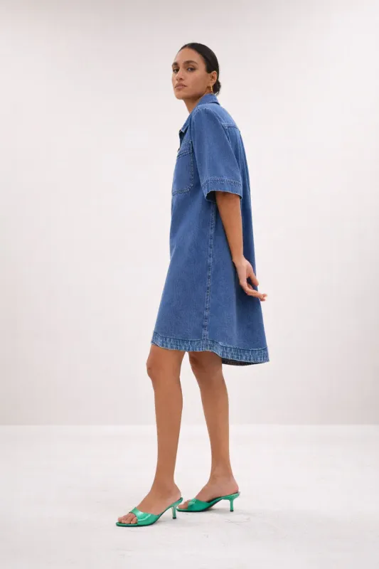 By-Bar | Lexia denim dress - cotton - made in Portugal