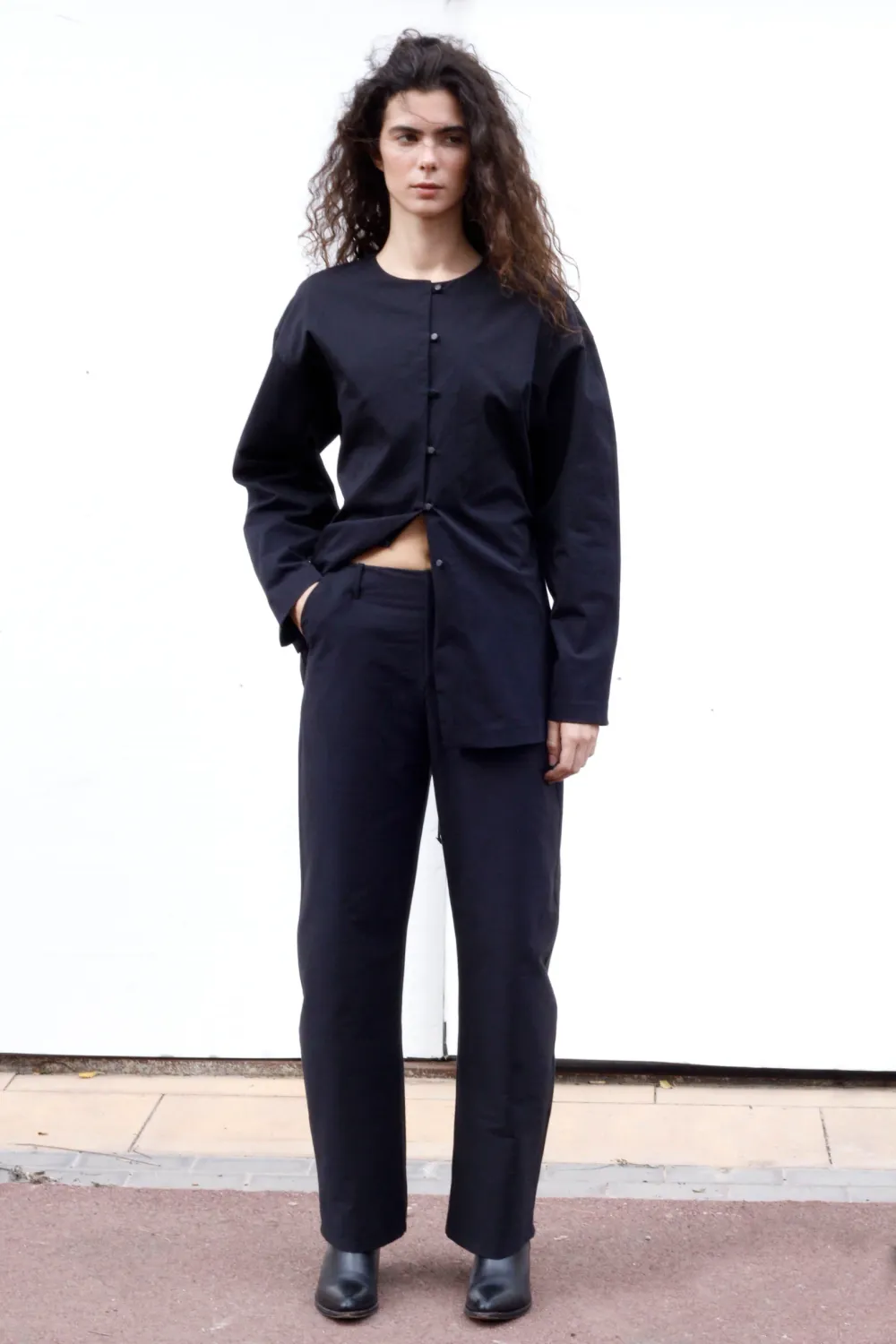 black to grey | LAST TWO in S &amp; L - Glass trousers black - organic cotton - made in Barcelona