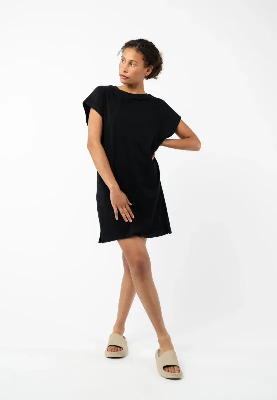 MELA | T-Shirt dress Sunea black - organic cotton