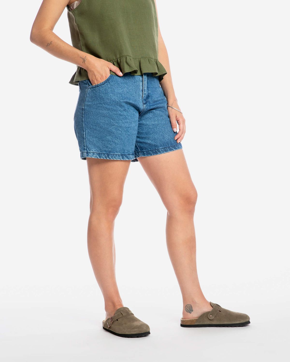 Matona | Denim shorts mid blue - GOTS organic cotton - made in Portugal