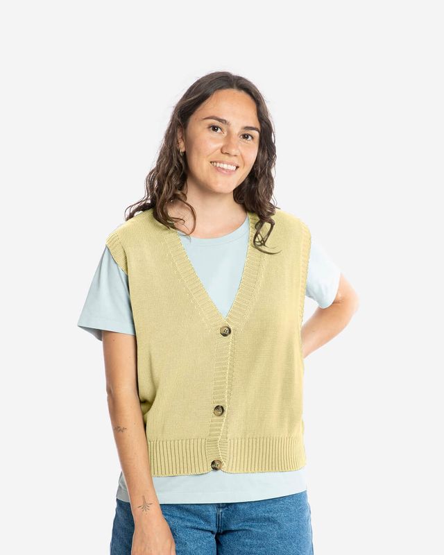 Matona | Boxy knit vest - butter yellow - organic cotton
