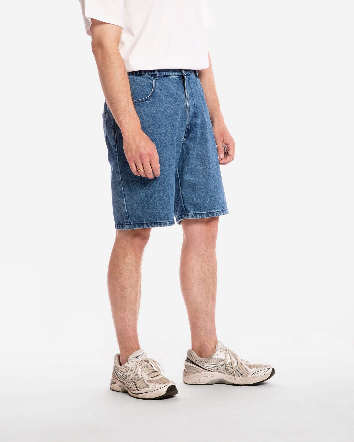 Matona | Loose denim shorts - mid blue - GOTS organic cotton