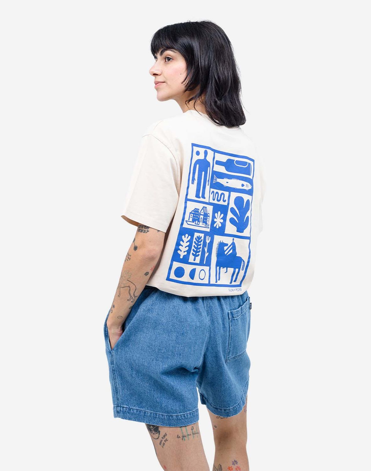 Olow | LAST TWO in M &amp; L - Unisex T-Shirt blue essentials - 100% organic cotton - made in Portugal