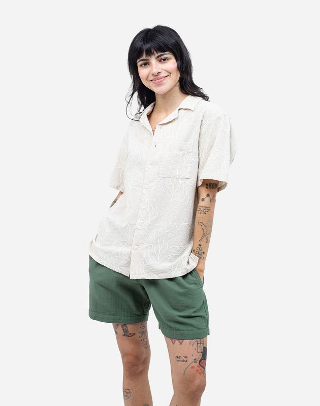 Olow | LAST TWO in S &amp; M - Unisex Shirt embroidery - organic cotton &amp; linen - made in Portugal