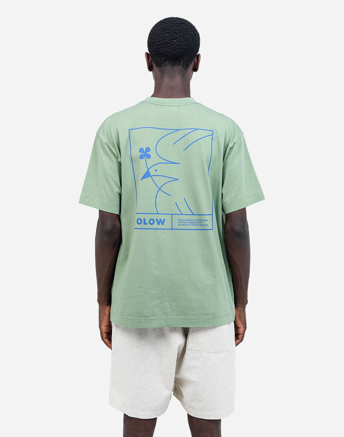 Olow | LAST TWO in XS &amp; M - Unisex T-Shirt sage green Pomba - 100% organic cotton - made in Portugal