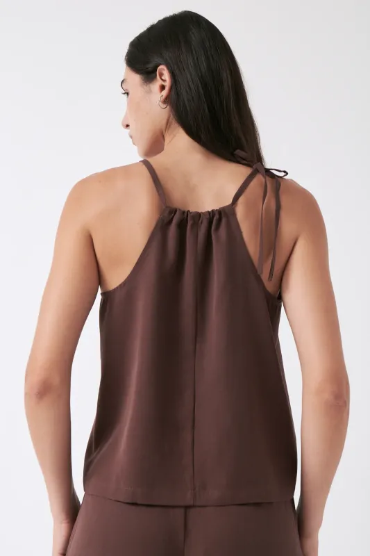 amt. Studio | Orchid halter top brown - tencel - made in Spain