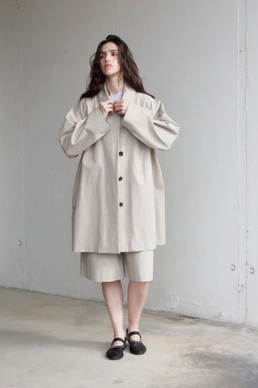 black to grey | Marine trench coat greige - organic cotton - made in Spain