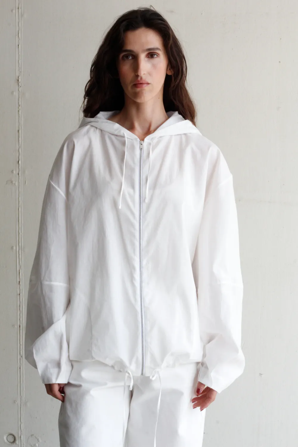 black to grey | Orage bomber jacket white - organic cotton - made in Spain