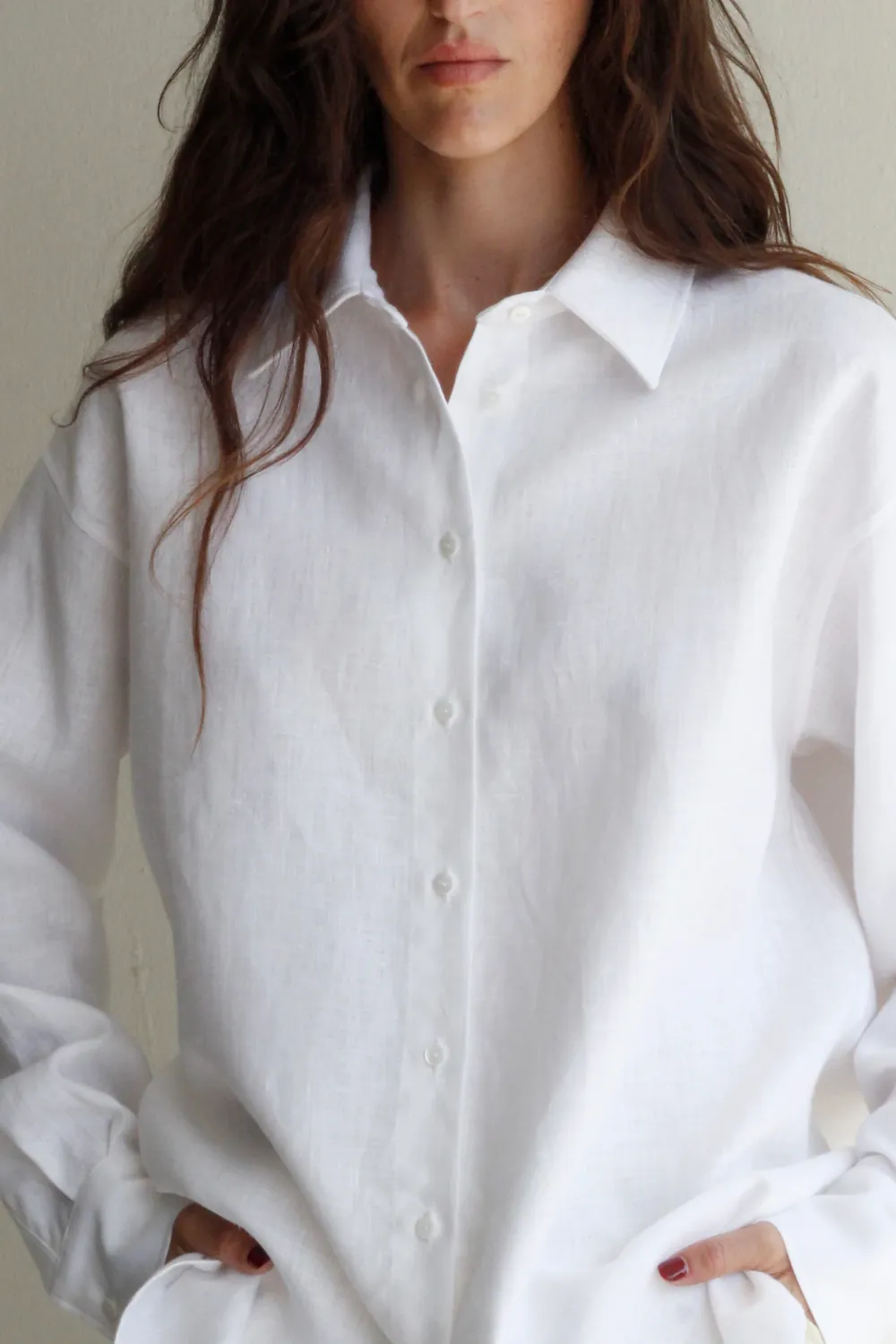 black to grey | Antibes shirt white - 100% linen - made in Spain