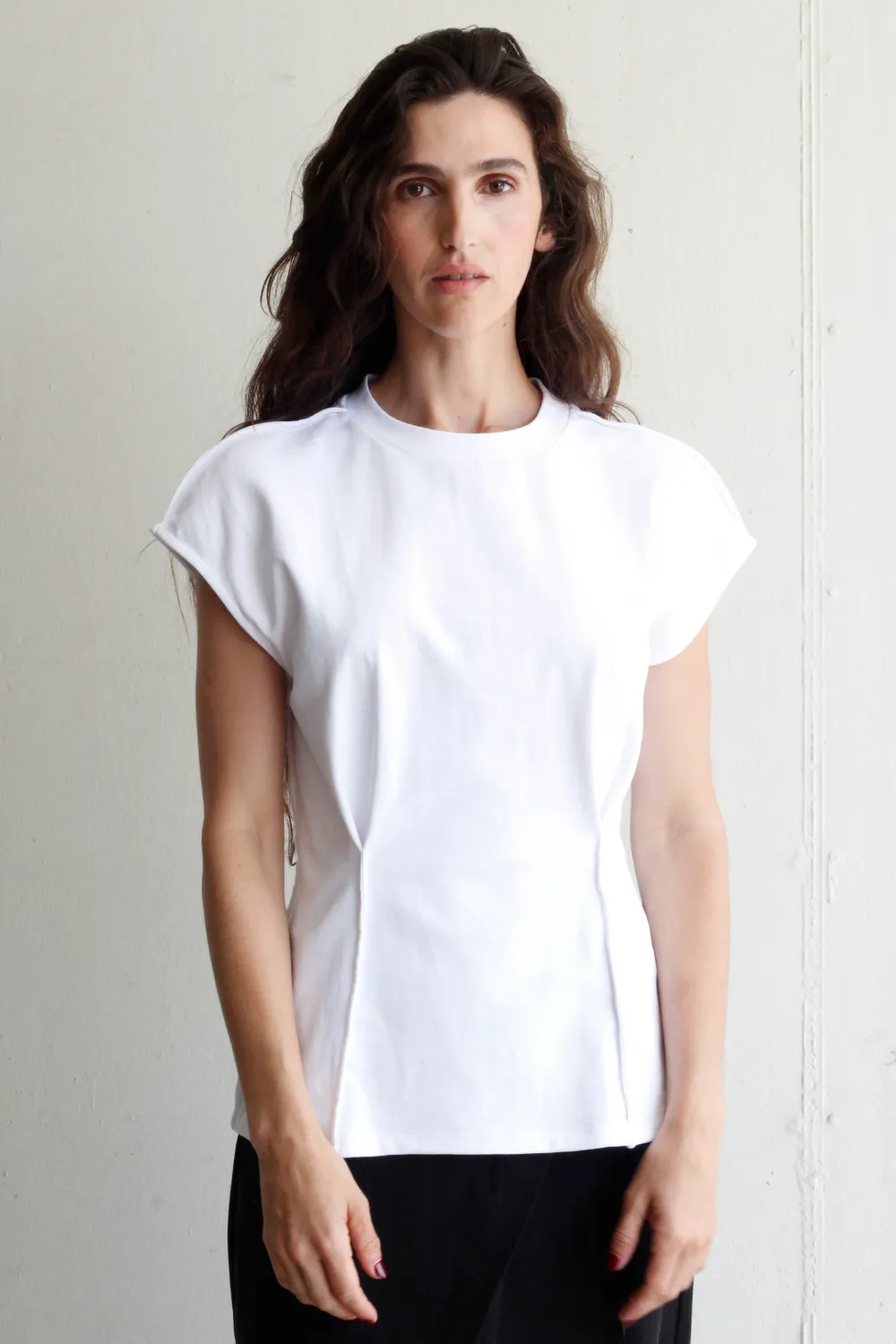 black to grey | Havre top white - organic &amp; recycled cotton - made in Spain