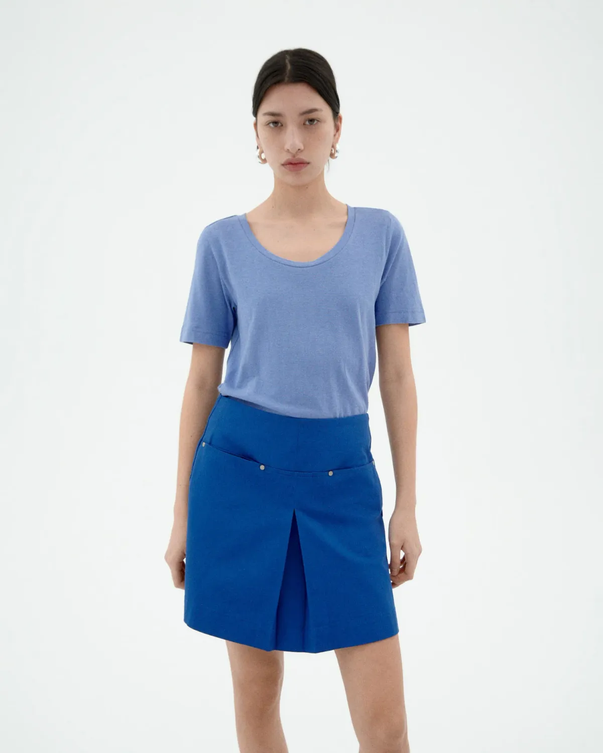 Thinking Mu | LAST TWO in S &amp; M - Blue hemp Cassia T-Shirt - organic cotton &amp; hemp