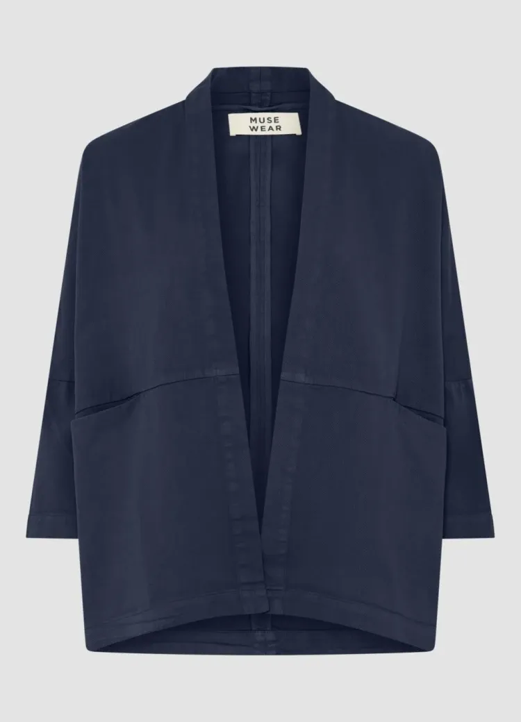 Muse Wear | Livia kimono dark blue - organic &amp; recycled cotton - made in Portugal