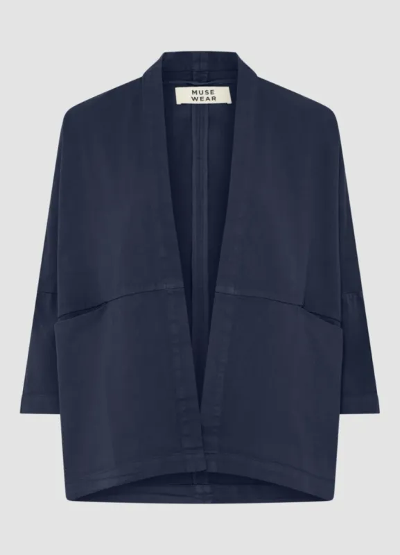 Muse Wear | Livia kimono dark blue - organic &amp; recycled cotton - made in Portugal