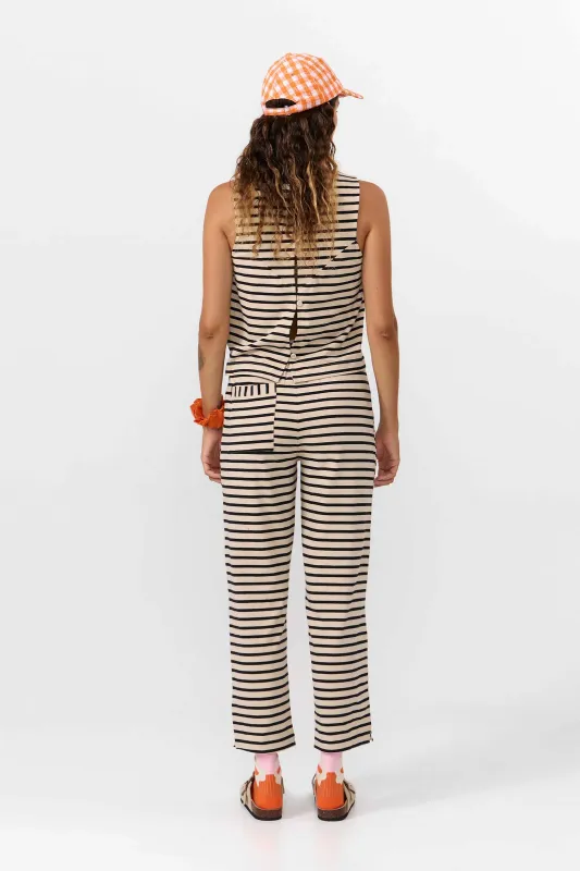 Suite13 | Sil top stripes black cream - organic cotton