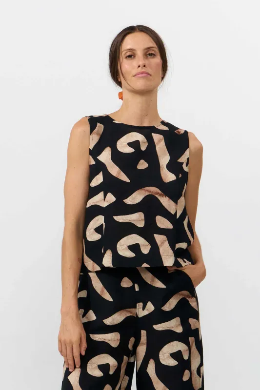 Suite13 | Fuji reversible top print stones - linen &amp; viscose