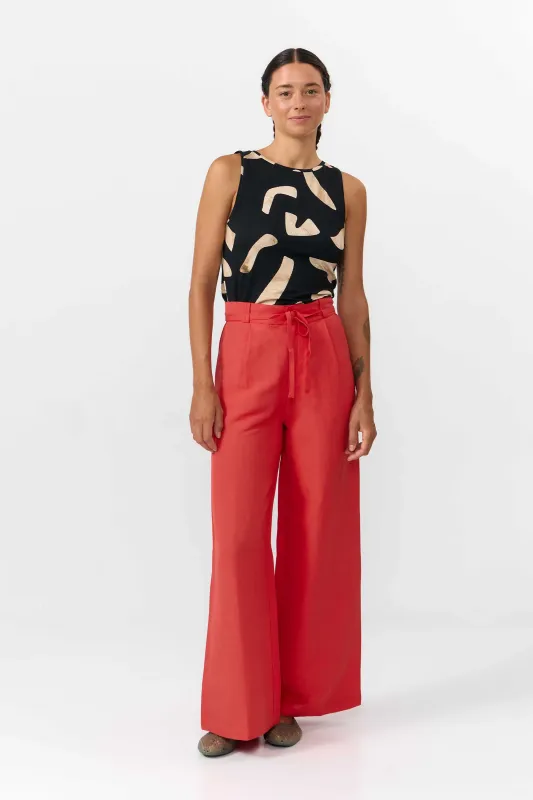 Suite13 | Ramala pants red - linen &amp; viscose