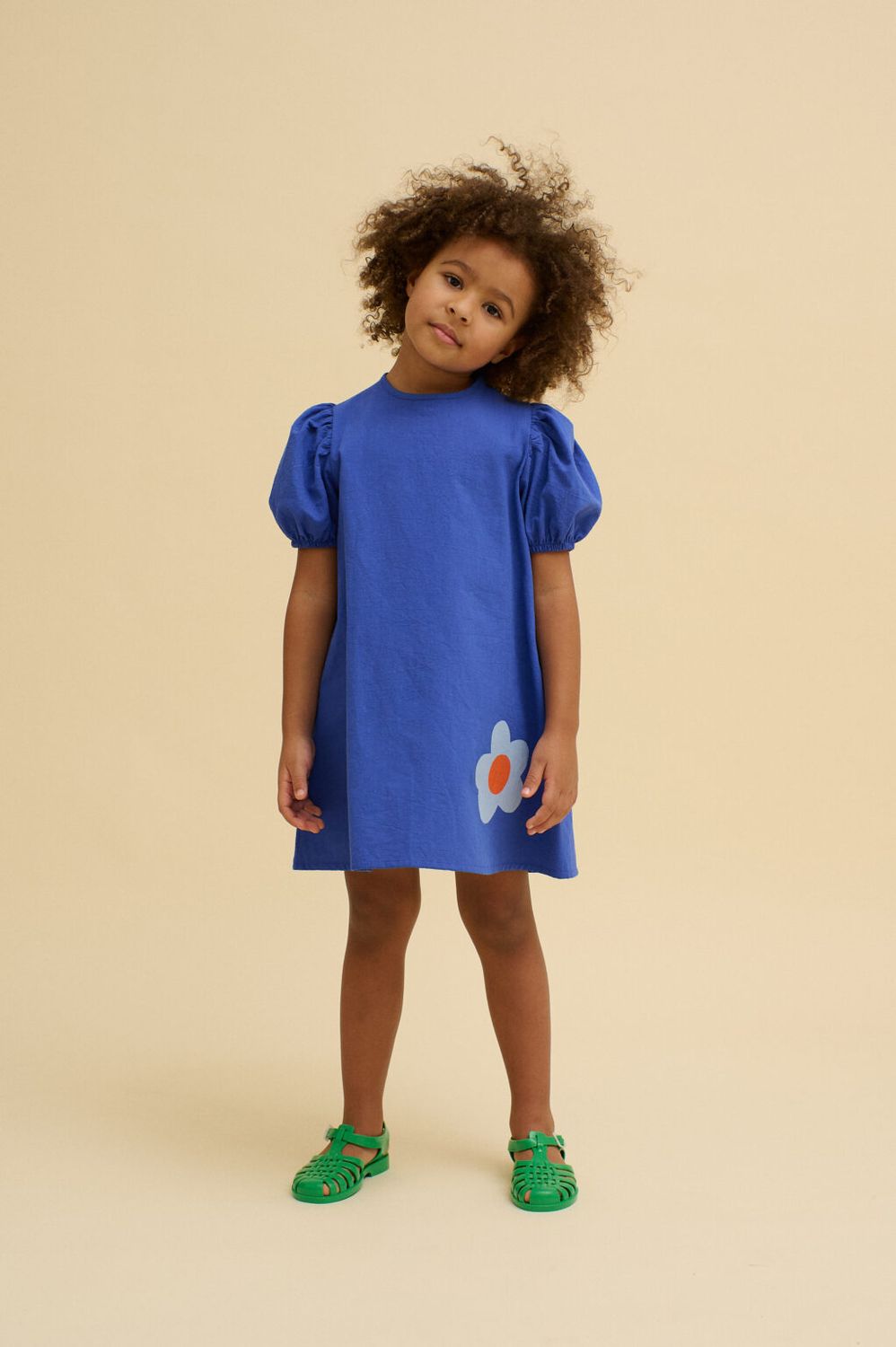 OXOX Club | Puffy mini dress cobalt blue - cotton twill - made in Lithuania