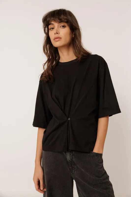 Indi &amp; Cold | Adjustable T-Shirt black organic cotton - made in Spain