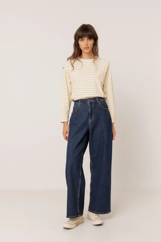 Indi &amp; Cold | Wide-leg denim pants - organic cotton