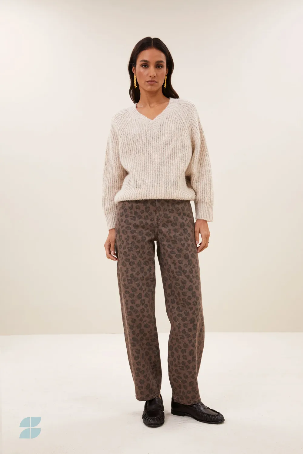 By-Bar | LAST TWO in XS &amp; M - Lew brown cheetah pants - organic cotton