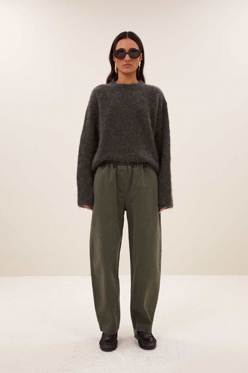 By-Bar | Davi pants olive green - cotton - made in Italy