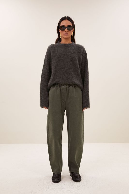 By-Bar | Davi pants olive green - cotton - made in Italy