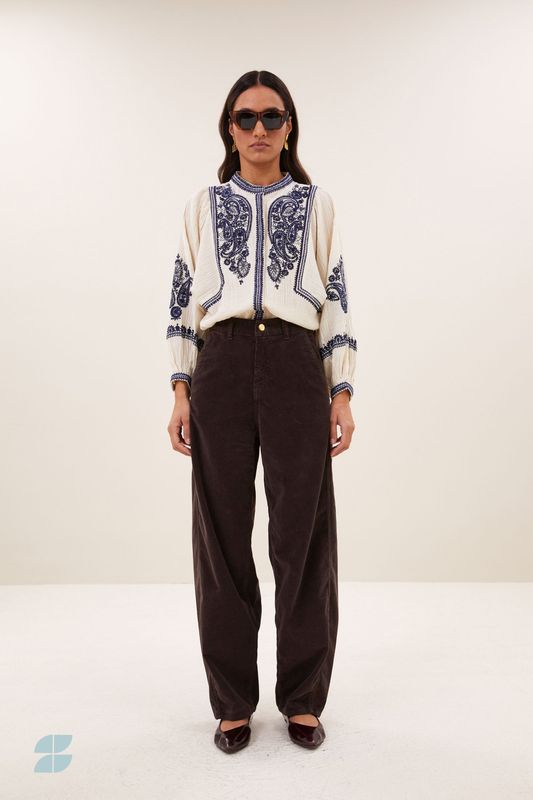 By-Bar | Barth corduroy pants dark brown - organic cotton