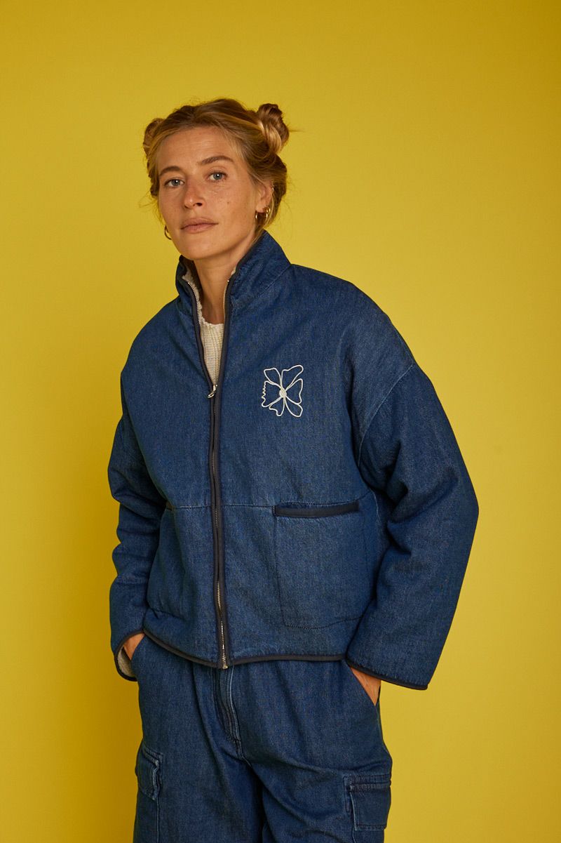GRAINE | Jacket with sherpa lining - organic cotton GOTS certified - made in Portugal