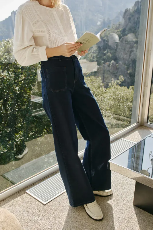 Indi &amp; Cold | LAST ONE in 38 - Wide-leg denim pants - organic cotton
