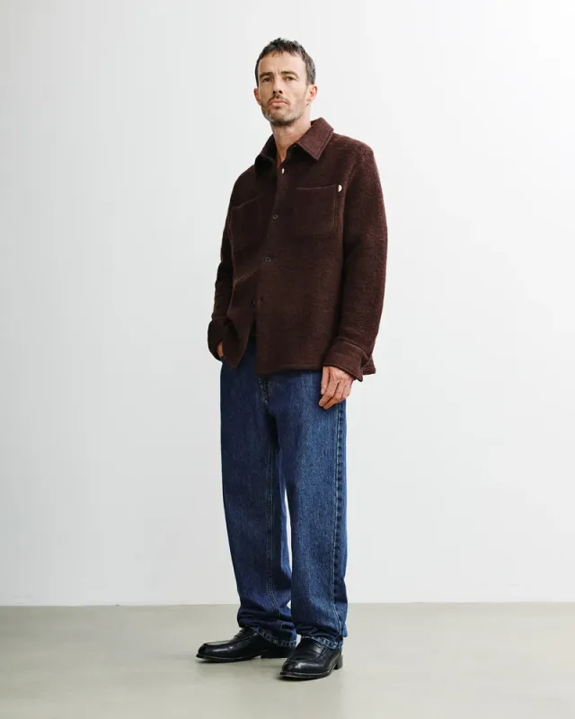 Rotholz | Overshirt wool rosewood brown - made in Portugal