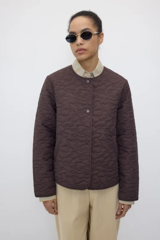 Rita Row | Amona quilted jacket brown - waterproof - made in Portugal