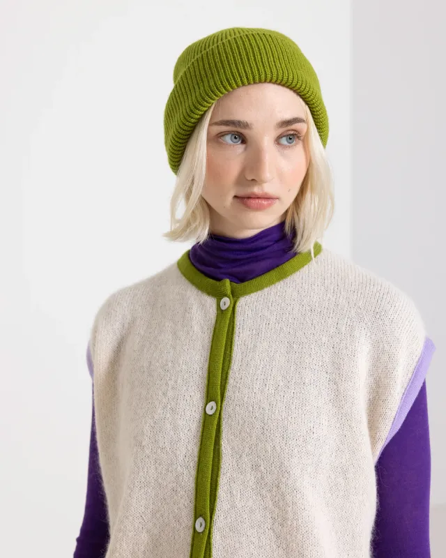 Wolvis | Beanie merino wool RWS - kiwi green - made in Belgium